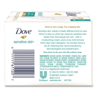 Sensitive Skin Bath Bar, Unscented, 3.75 oz, 8 Bars/Pack, 9