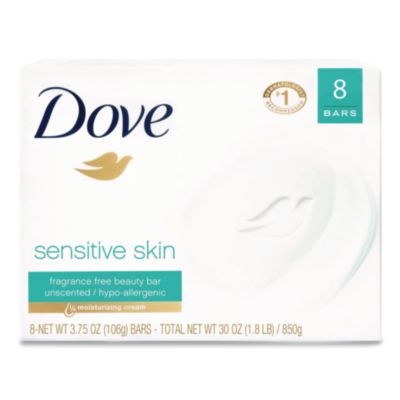 Sensitive Skin Bath Bar, Unscented, 3.75 oz, 8 Bars/Pack, 9