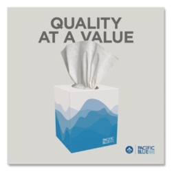 Pacific Blue Select Cube Box Facial Tissue, 2-Ply, White, 10