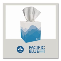 Pacific Blue Select Cube Box Facial Tissue, 2-Ply, White, 10