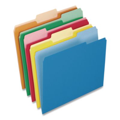 Interior File Folders, 1/3-Cut Tabs: Assorted, Letter Size,