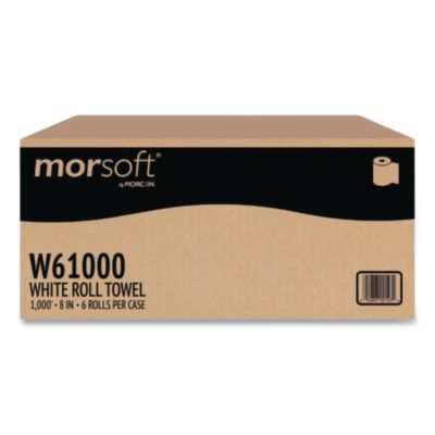 Morsoft Universal Roll Towels, 1-Ply, 8" x 1,000 ft, White,