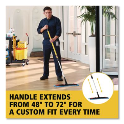 Adaptable Flat Mop Kit, 19.5 X 5.5 Blue Microfiber Head, 48"