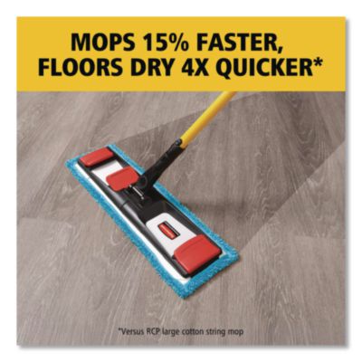 Adaptable Flat Mop Kit, 19.5 X 5.5 Blue Microfiber Head, 48"
