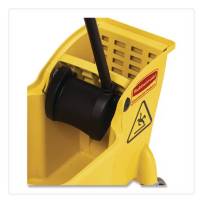 Tandem 31-Quart Bucket/Wringer Combo, Reverse, 31 qt, Yellow