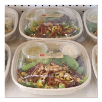 PLA Lids for Fiber Bowls, 8.8 x 8.8 x 1.4, Clear, 200/Carton