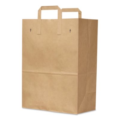 Grocery Paper Bags, 1/6 BBL Size, 70# Basis Weight, Flat Han