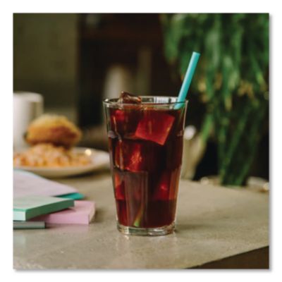 Marine Biodegradable Straws, 7.75", PHA, Ocean Blue, Wrapped