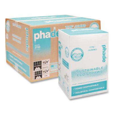 Marine Biodegradable Straws, 7.75", PHA, Ocean Blue, Wrapped