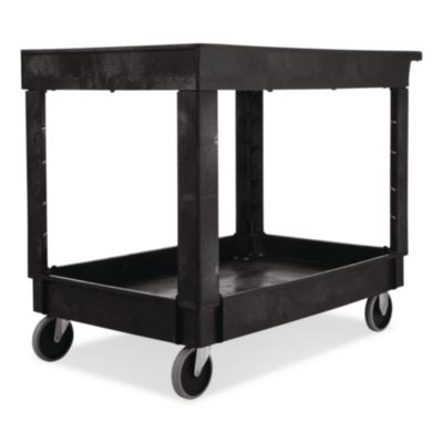Heavy-Duty Flat-Handle Maintenance/Utility Cart, Plastic, 2