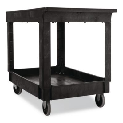 Heavy-Duty Flat-Handle Maintenance/Utility Cart, Plastic, 2