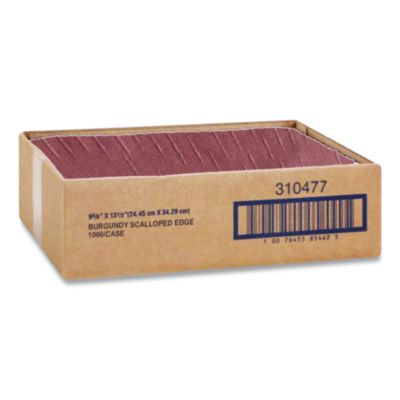 Placemats, Smooth Surface, Scalloped Edges, 13.5" x 9.5", Bu