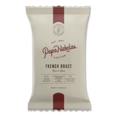Premium Coffee, French Roast, Ground Portion Packs, 18/Carto