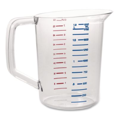 Bouncer Measuring Cup, 2 qt, Plastic, Clear