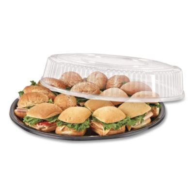 Caterline Casuals Thermoformed Platters, 16" Diameter, Black