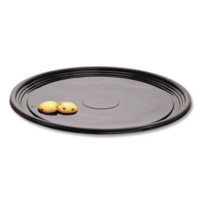 Caterline Casuals Thermoformed Platters, 18" Diameter, Black