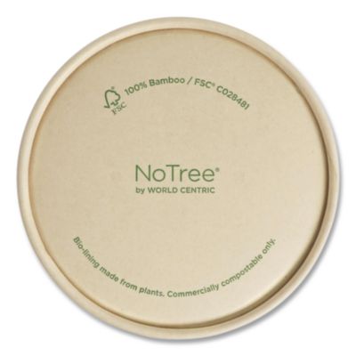 Paper Lids for Bowls, 3.6" Diameter, Brown, 500/Carton
