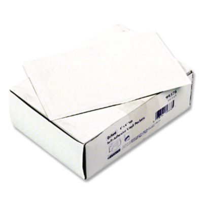 Self-Adhesive Pockets, 6" x 4", Clear Front/White Back, 100/