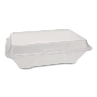 Foam Hinged Lid Container Secure One Tab Latch, 3 Compartmen