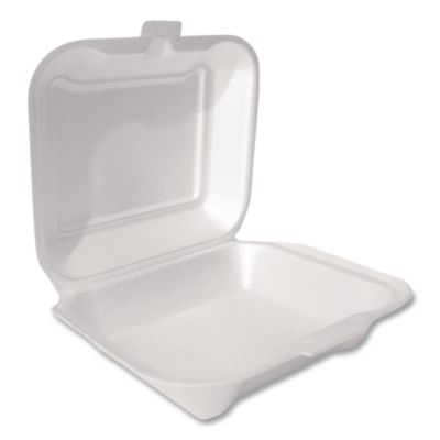 Foam Hinged Lid Container Secure One Tab Latch, 3 Compartmen