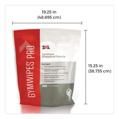 Gym Wipes Professional, 1-Ply, 6 x 8, Unscented, White, 700/