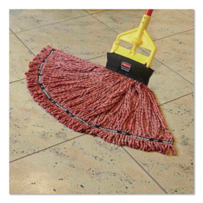 Invader Fiberglass Side-Gate Wet-Mop Handle, 60", Red/Yellow