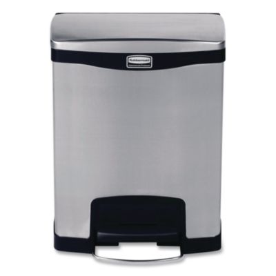Slim Jim Stainless Steel Step-On Container, Front Step Style