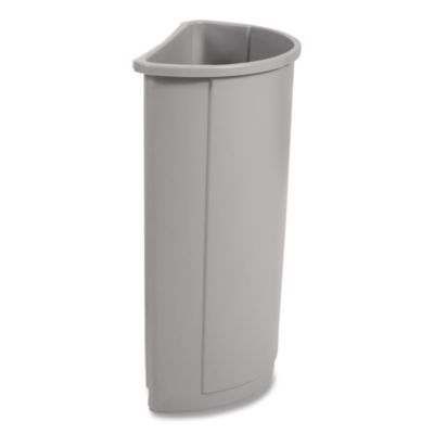 Untouchable Half-Round Plastic Receptacle, 21 gal, Plastic,