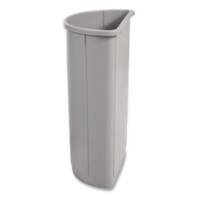 Untouchable Half-Round Plastic Receptacle, 21 gal, Plastic,