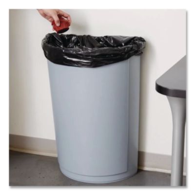 Untouchable Half-Round Plastic Receptacle, 21 gal, Plastic,