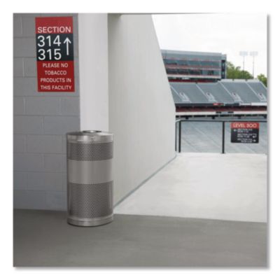 Classics Perforated Open Top Receptacle, 25 gal, Steel, Blac