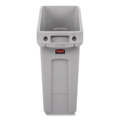 Slim Jim Under-Counter Container, 13 Gal, Polyethylene, Gray