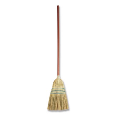 Corn-Fill Broom, Corn Fiber Bristles, 38" Overall Length, Bl