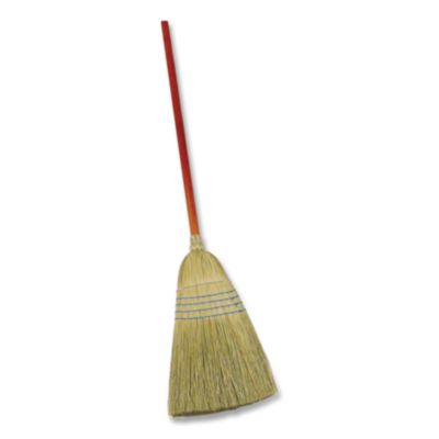 Corn-Fill Broom, Corn Fiber Bristles, 38" Overall Length, Bl