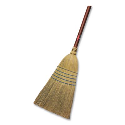 Corn-Fill Broom, Corn Fiber Bristles, 38" Overall Length, Bl