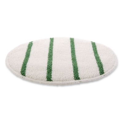 Low Profile Scrub-Strip Carpet Bonnet, 19" Diameter, White/g