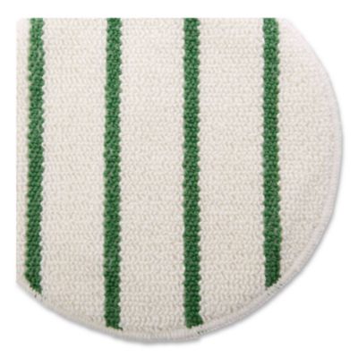 Low Profile Scrub-Strip Carpet Bonnet, 19" Diameter, White/g