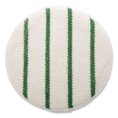 Low Profile Scrub-Strip Carpet Bonnet, 19" Diameter, White/g