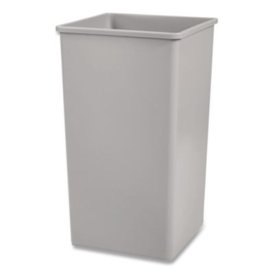 Untouchable Square Waste Receptacle, 50 gal, Plastic, Gray