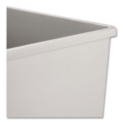 Untouchable Square Waste Receptacle, 50 gal, Plastic, Gray