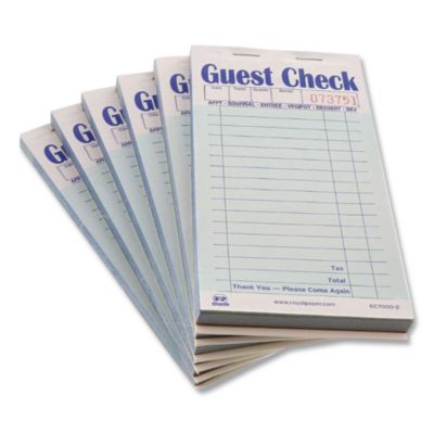 Guest Check Pad, 17 Lines, Two-Part Carbon, 3.5 x 6.7, 50 Fo