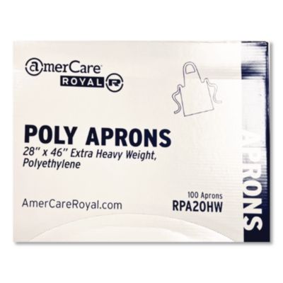 Heavyweight Poly Aprons, 28 x 46, 1.77 mil, One Size Fits Mo