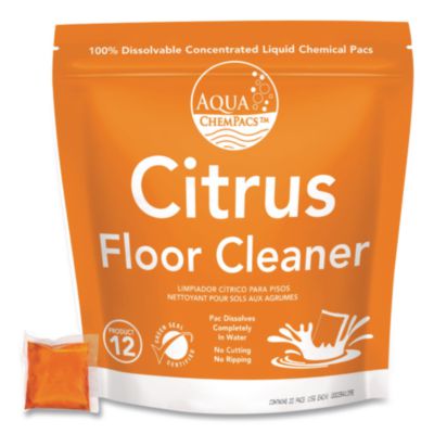 Aqua ChemPacs Citrus Floor Cleaner, Citrus Scent, 100 ChemPa
