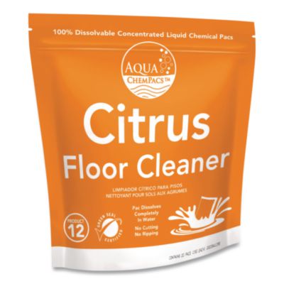Aqua ChemPacs Citrus Floor Cleaner, Citrus Scent, 100 ChemPa