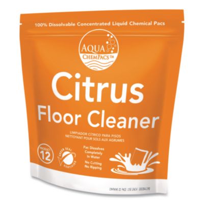 Aqua ChemPacs Citrus Floor Cleaner, Citrus Scent, 100 ChemPa