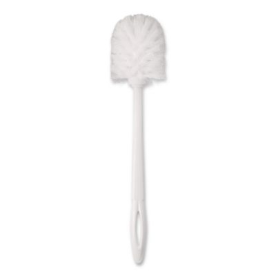 Commercial-Grade Toilet Bowl Brush, 10" Handle, White, 24/Ca