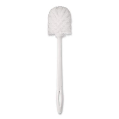 Commercial-Grade Toilet Bowl Brush, 10" Handle, White, 24/Ca