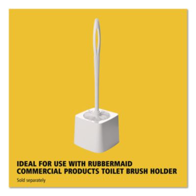 Commercial-Grade Toilet Bowl Brush, 10" Handle, White, 24/Ca
