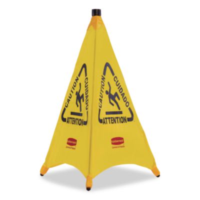 Multilingual Pop-Up Wet Floor Safety Cone, 21 X 21 X 30, Yel