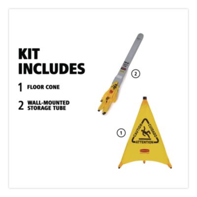 Multilingual Pop-Up Wet Floor Safety Cone, 21 X 21 X 30, Yel